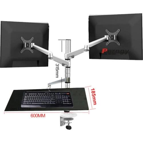 OA-15S 3 In 1 Combination Bracket Stand Adjustable three Arm 10"-32" double monitor stand+keyboard plate bracket
