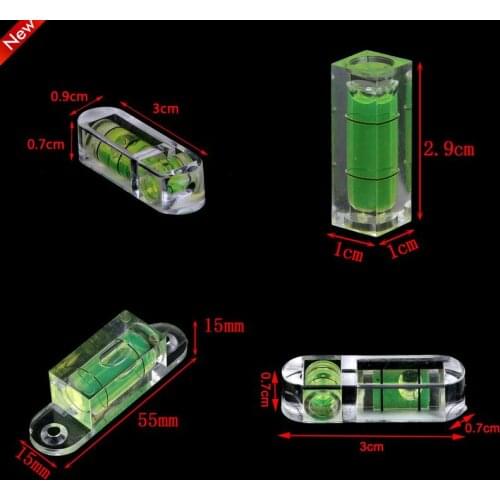 One Or 2pcs Mini Spirit Level Measurement Instrument T-type Round Square Spirit Level Bubble 9 Styles With Keychain