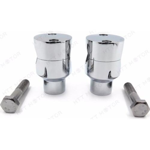 Aftermarket Motorcycle Chrome Shorty Round 7/8" 22mm Handlebar Riser For Kawasaki Suzuki Boulevard Yamaha V-Star Honda VTX 1300
