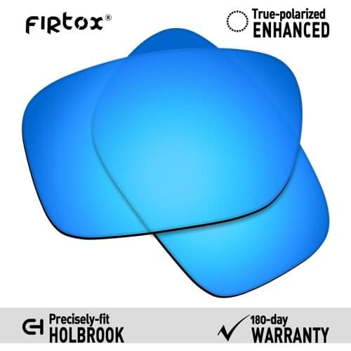 Firtox True UV400 Polarized Lenses Replacement for-Oakley Holbrook OO9102 Sunglasses (Compatiable Lens Only) - Blue Mirror