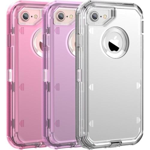 Heavy Duty Armor Plain 360 Clear Crystal Case For iPhone 12 Pro Max XR XS Max X 8 7 6 6S Plus PC + TPU Clear Cover For iPhone 11