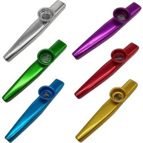 Multicolor Metal Kazoos Musical Instruments Flutes With Kazoo Flute Diaphragms Good Companion for Guitar,Ukulele, Violi