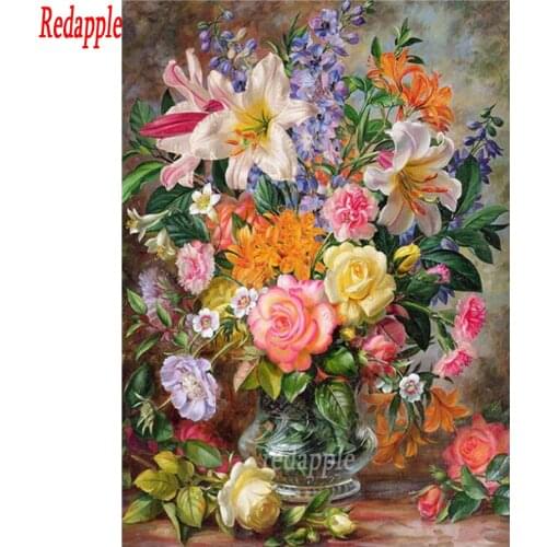 Картины цветов по номерам REDAPPLE China At AliExpress