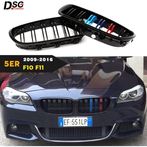 F10 Kidney Front Bumper Grill For BMW 5 Series F10 F11 ABS 2 FIN Kidney Grill 2010 - 2016 528i 535i 550i M5