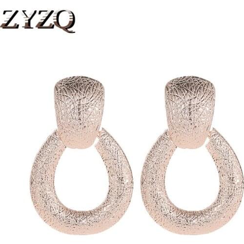 ZYZQ New Trendy Punk Style Earrings For Women With Hollow Out Pendant Wholesale High Quality Women Accessories Hot Selling Jewel