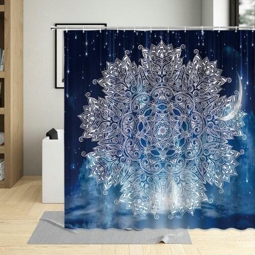 Starry Sky Exotic Perris Galaxy Pattern Bath Shower Curtain Waterproof Fabric Bathroom Curtains With Hooks Bohemian Art Decor