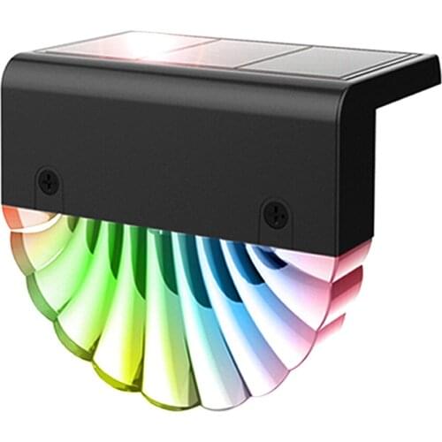 LED Charging Acrylic Shell Solar Power RGB Colorful Warm White Stair Light Waterproof Stair Lamp Garden Step Fence Wall Light