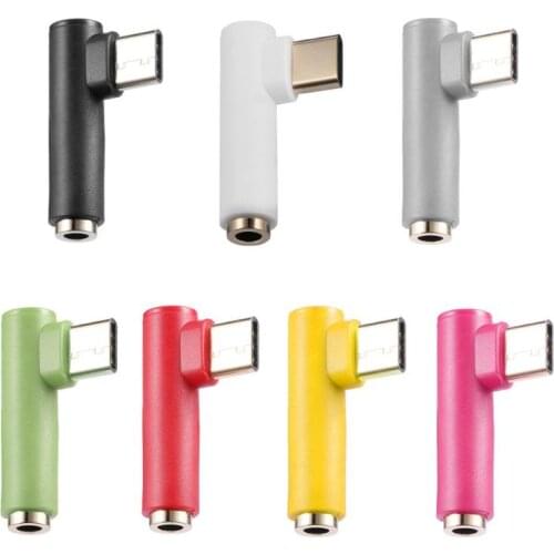 USB-C Earphone Adapter 90 Degree Type-C Male to 3.5mm Female Headset AUX Audio Cable Converter Connector New Arrival Adapter