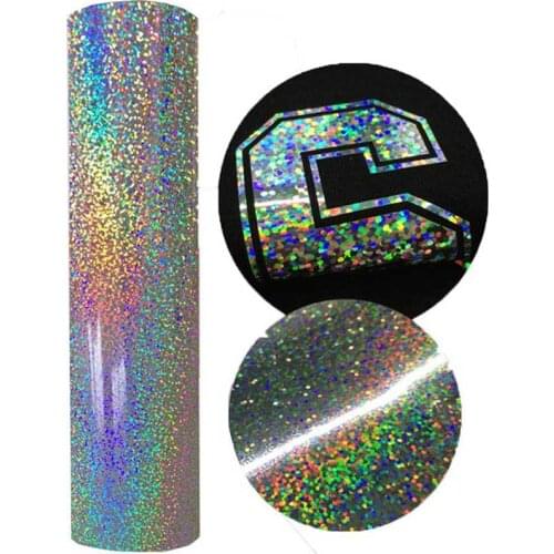Heat transfer vinyl Hologram flash vinyl iron On transfer HTV for clothes easy to cut and weed vinyl roll Decor film washable