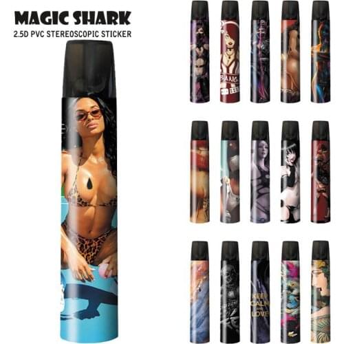 Magic Shark 2.5D Stereo Lion Ultra Thin Sexy Woman Girls waterproof Vape Kit Pod Sticker Film Case Cover for Relx