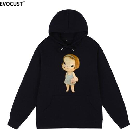 Yoshitomo Nara Kawaii Funny Anime Harajuku Novelties Cute Cool Fashion Hoodies Sweatshirts men women unisex Cotton