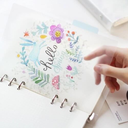 5pcs/set A6 Notebook Journal Agenda Index Divider Spiral Inner Paper Loose Leaf Stationery Office School Supplies