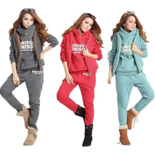 4 Color 8 Size 3 Piece Sets Suit Women Tracksuit Outfit Training 2020 Sweatsuit Winter Clothing new Jogging
