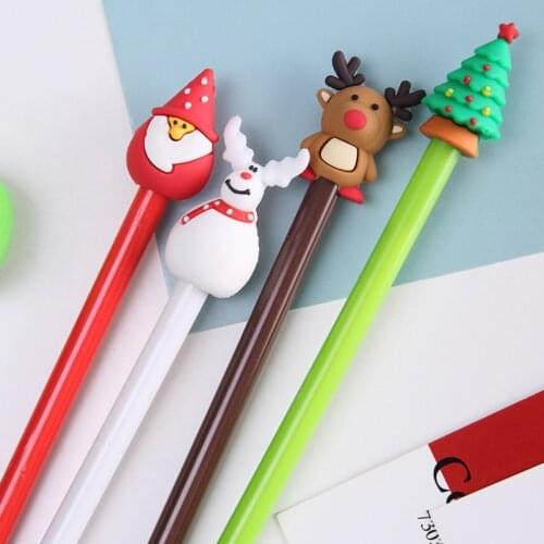 1pcs Christmas Gift Gel Pen Cute Snowman Black Ink Pens 0.5mm Writing Tool Signature Pen Kawaii School Supplies Office Supply