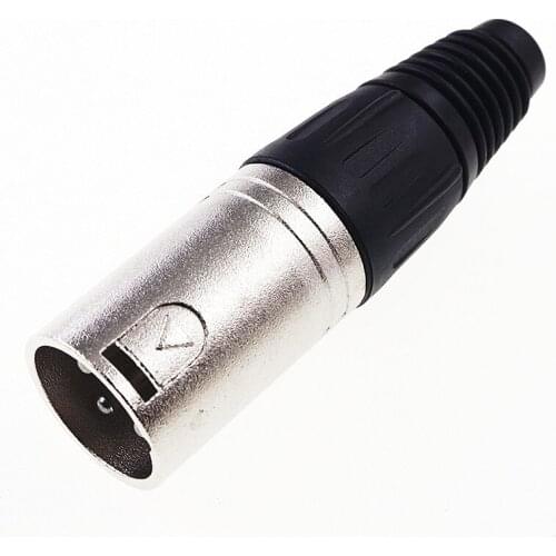 2 pcs XLR Male Cable Connector 3 Poles Mic Microphone Wire Solder Assembly 3 Pin Cross Part NC3MXX Cable OD4.0 mm