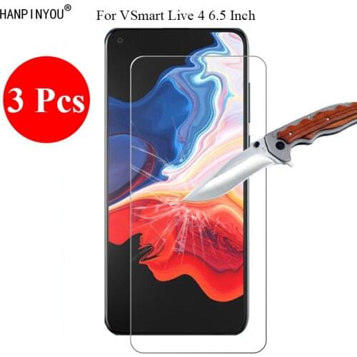 3 Pcs/Lot 9H 2.5D Tempered Glass Screen Protector For VSmart Live 4 Live4 6.5" Protective Film Guard Shield + Clean Tools