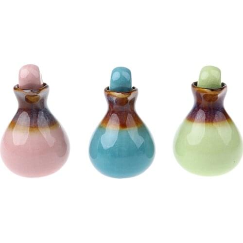 3Pieces Ceramic Essential Oil Bottle Aromatherapy Diffuser Reusable Storage Jar