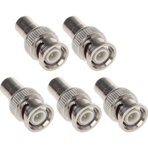 5x BNC Male To RCA Female Coaxial Connector Adapter For CCTV Surveillance Video