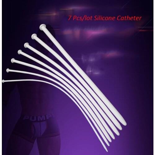 7pcs/lot Smooth White Silicone Urethra Plug Sex Toys Long Urethral Sound Penis Plug Sounding Catheter Adult Sex Toys For Men