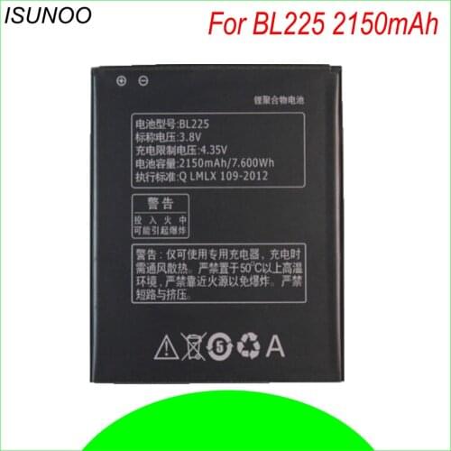 ISUNOO BL225 BL-225 2150mAh Battery for Lenovo A858T A785E S580 mobile phone battery