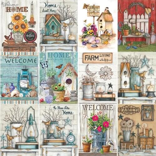 New 5D DIY Diamond Painting Scenery Cross Stitch Flowers Vase Diamond Embroidery Full Square Round Drill Home Decor Manual Gift