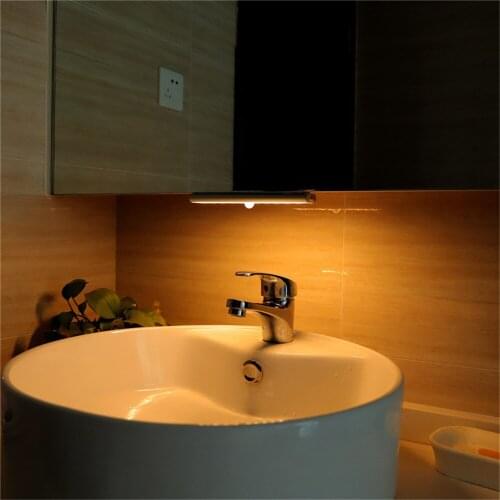 Motion Sensor Closet Lights 60 LED Wireless Under Cabinet Lighting Rechargeable Battery Night Lamp for Cupboard Cabinet Kitchen