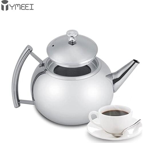 YMEEI 1L Stainless Steel Teapot With Infuser Filter Heat Resistant Tea Pot With Strainer Tea Induction Cooker Gas Stove Kettle