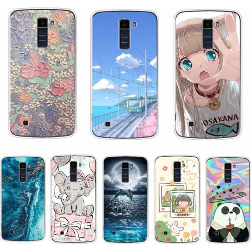 For LG K10 2016 Case Soft Silicone Cover Cartoon Cover For LG K10 K 10 K410 K420N K430 Back Cover Bumper Case