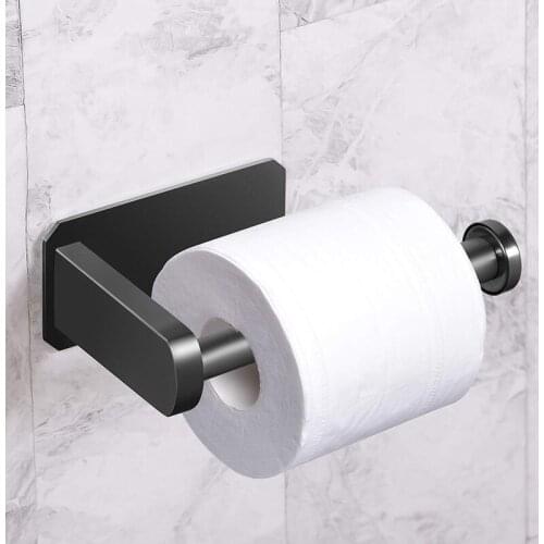 Toilet Paper Holder Self Adhesive Kitchen Washroom Adhesive Toilet Roll Holder No Drilling for Bathroom Stick on Wall Stainless