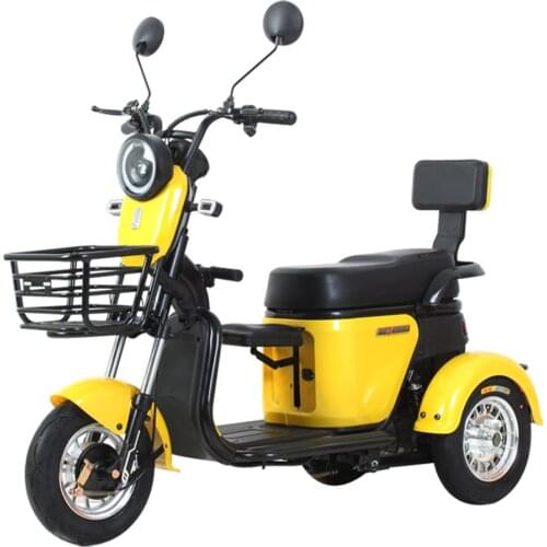 48V Electric Tricycle Ladies Small Electric Leisure Scooter To Pick Up Children Aluminum Alloy Wheel Battery Female Household