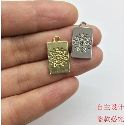 Eruifa 20pcs10*16mm New arrival Zinc Alloy Rectangle Coin necklace,earring bracelet jewelry DIY handmade 2 colors