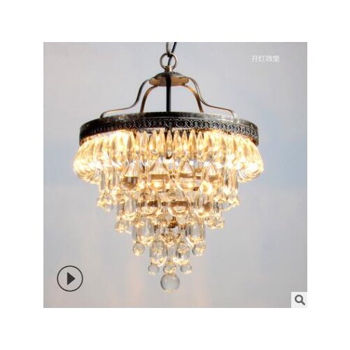 European crystal chandelier American living room dining room bedroom industrial style retro bar creative chandelier