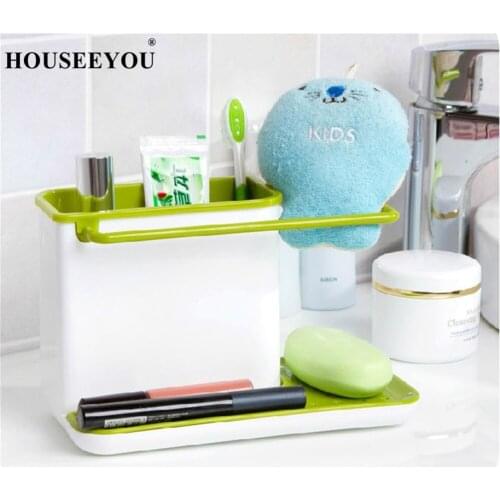 Kitchen Box Self Draining Sponge Holder Dish Storage Bucket Sink Towel Shelf Sink Utensils Storage Rack Organizer