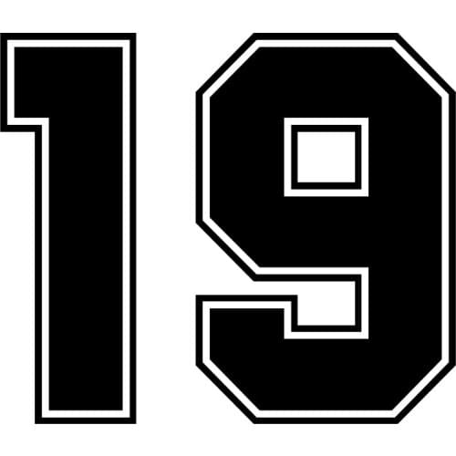 Hot Sell Reflective Racing Number 19 Car Sticker and Decals Styling for Window Other Vehicle Car Accessories KK 18*16cm