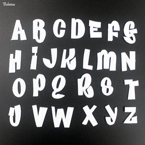 Small White 26 English letters a set iron on Patches for Clothing Embroidered Garment Applique Stickers Sewing Supplies