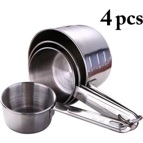 4PCS Stainless Steel Measuring Cup Professional Metal Measuring Cup For Baking Multiple Size Measuring Spoonutensilios de cocina