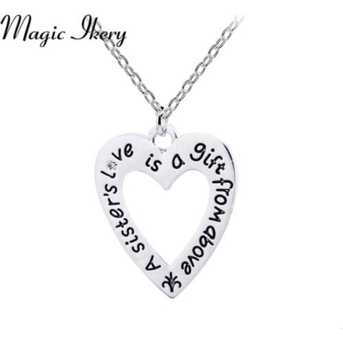 Miss Lady Fashion Sisters Heart Shaped Pendant Necklace Alloy Letters Jewelry For Women Best Friends Gift YT-N283