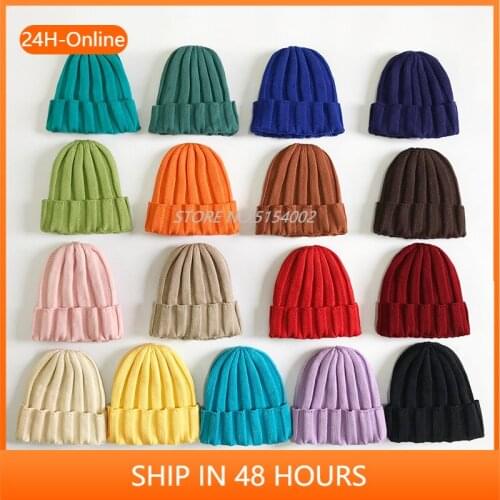 Fashion Kids Beanie Hat Autum Winter Baby Elastic Cute Warm Knitted Cap Children Girls Boys Bonnet Hats Wholesale 2020 New