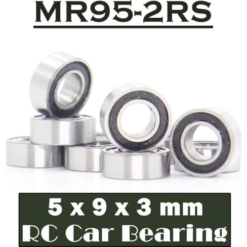 MR95RS Bearing High Quality ( 10 PCS ) 5*9*3 mm Hobby Electric RC Car Truck MR95 RS 2RS Ball Bearings MR95-2RS Black Sealed