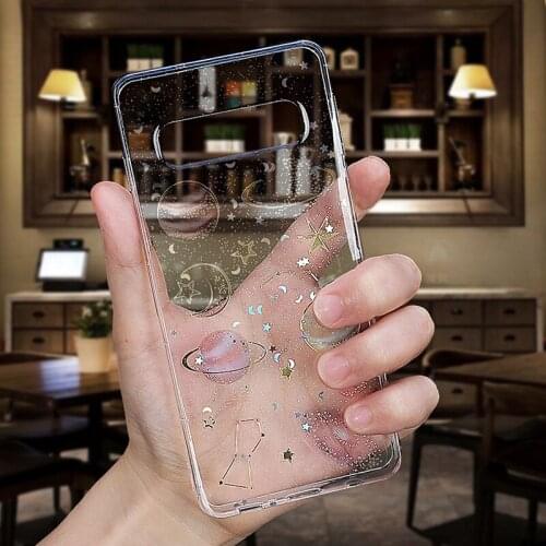 Soft Silicone Glitter Star Moon Case For Samsung Galaxy A31 A51 A41 A21 A11 J3 2016 A21S A81 Note 10 S10 Lite A91 M80S M60S Case