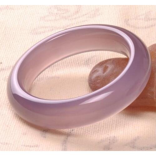 Pure Natural original stone color Brazilian monarch purple Agate Bracelet Female Jade pith bracelet width thickening boutique Ba