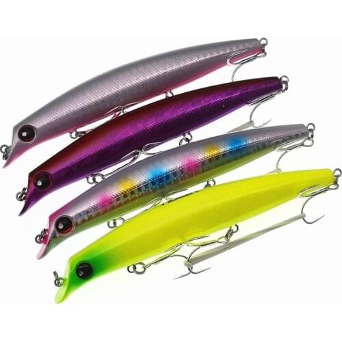NOEBY 4Pcs Fishing Lure 120mm/16g 0-0.9m Floating MINNOW Hard Bionic Bait VMC Treble Hooks long shot Spinning Fish NBL 9029