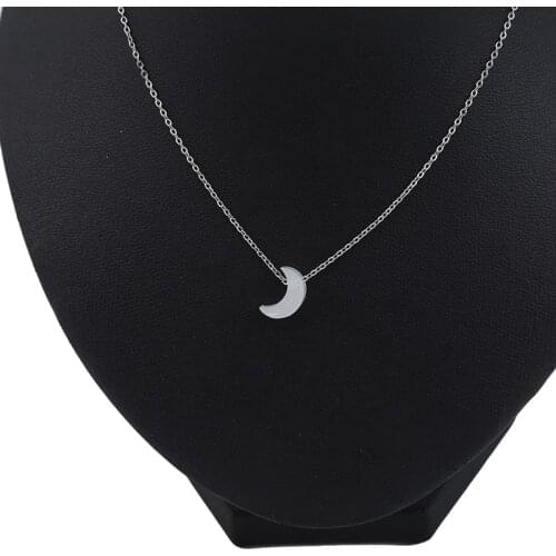 New Fashion Opal Necklace Crescent Moon Chokers Pendant Necklace For Women