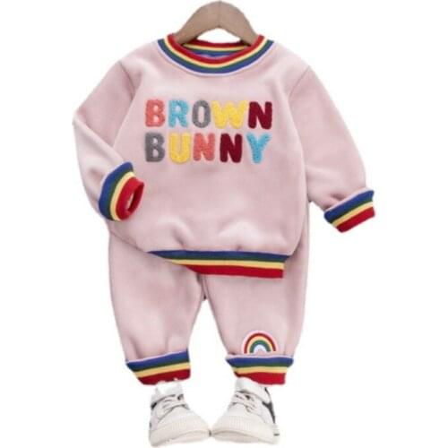 New Winter Baby Girl Clothes Children Fashion Warm T-Shirt Pants 2Pcs/Sets Toddler Boys Costume Infant Clothing Kids Tracksuits