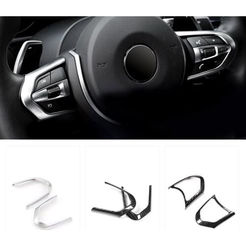 For BMW 1 3 4 5 6 Series F30 F10 F20 F32 F12 X5 X6 F15 F16 M Sport Carbon Texture Steering Wheel Panel Switch Button Cover Trim