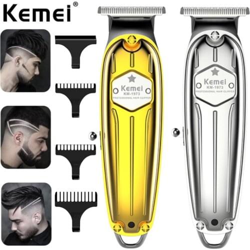 Kemei All-Metal Electric Hair Trimmer for Barber Rechargeable Men Beard Baldheaded Hair Cutting Machine Ultimate Male Hygiene