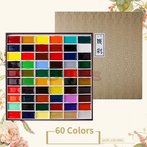 SAKURA Kissho 60 Colors Artist Master Watercolor Paint Pigment for Student Drawing and Painting Professinal School Supplies
