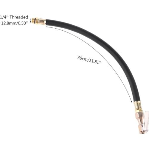 Car Tire Inflator Hose 1/4" Fast Self-locking Chuck Pressure Gauge Air Hose Tube Dropship