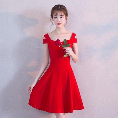 Modern Femme Elegant Slim Evening Dresses Qi Pao Women Chinese Wedding Dress Cheongsam Red Bride Marry Gown Qipao Promotion