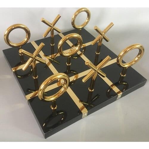 Modern Light Luxury Home Art Decoration Stainless Steel Nine Palace Checkerboard Simple Decoration Business Gift